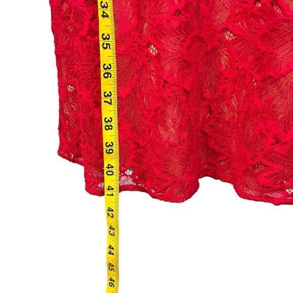 ALI & JAY Dress Womens Size S Red Lace Wrap Front Drawstring Waist Delicate Chic - Picture 10 of 12